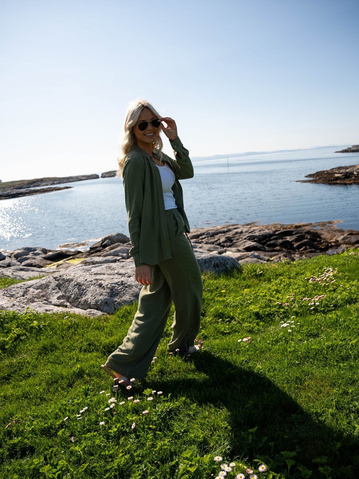 Selected Femme Viva Long Sleeve Sun Shirt Olivine