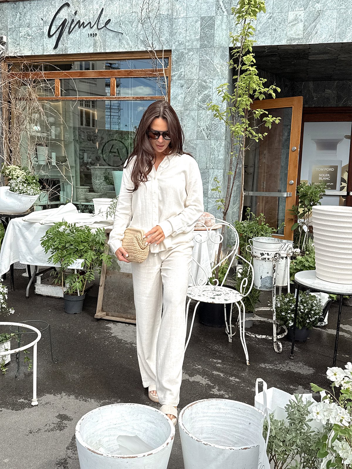 Selected Femme Viva Long Sleeve Sun Shirt Sandshell