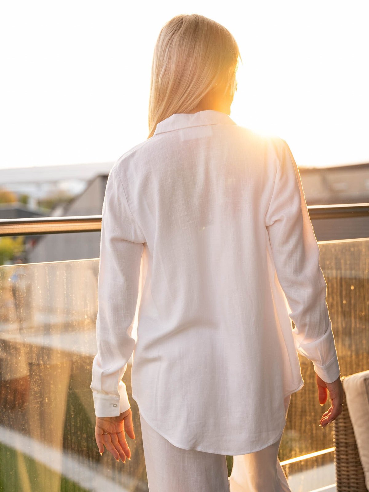 Selected Femme Viva Long Sleeve Sun Shirt Snow White