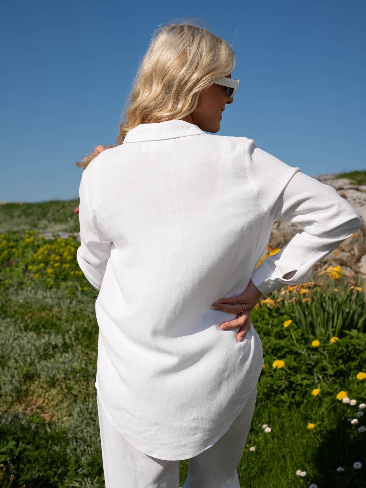 Selected Femme Viva Long Sleeve Sun Shirt Snow White