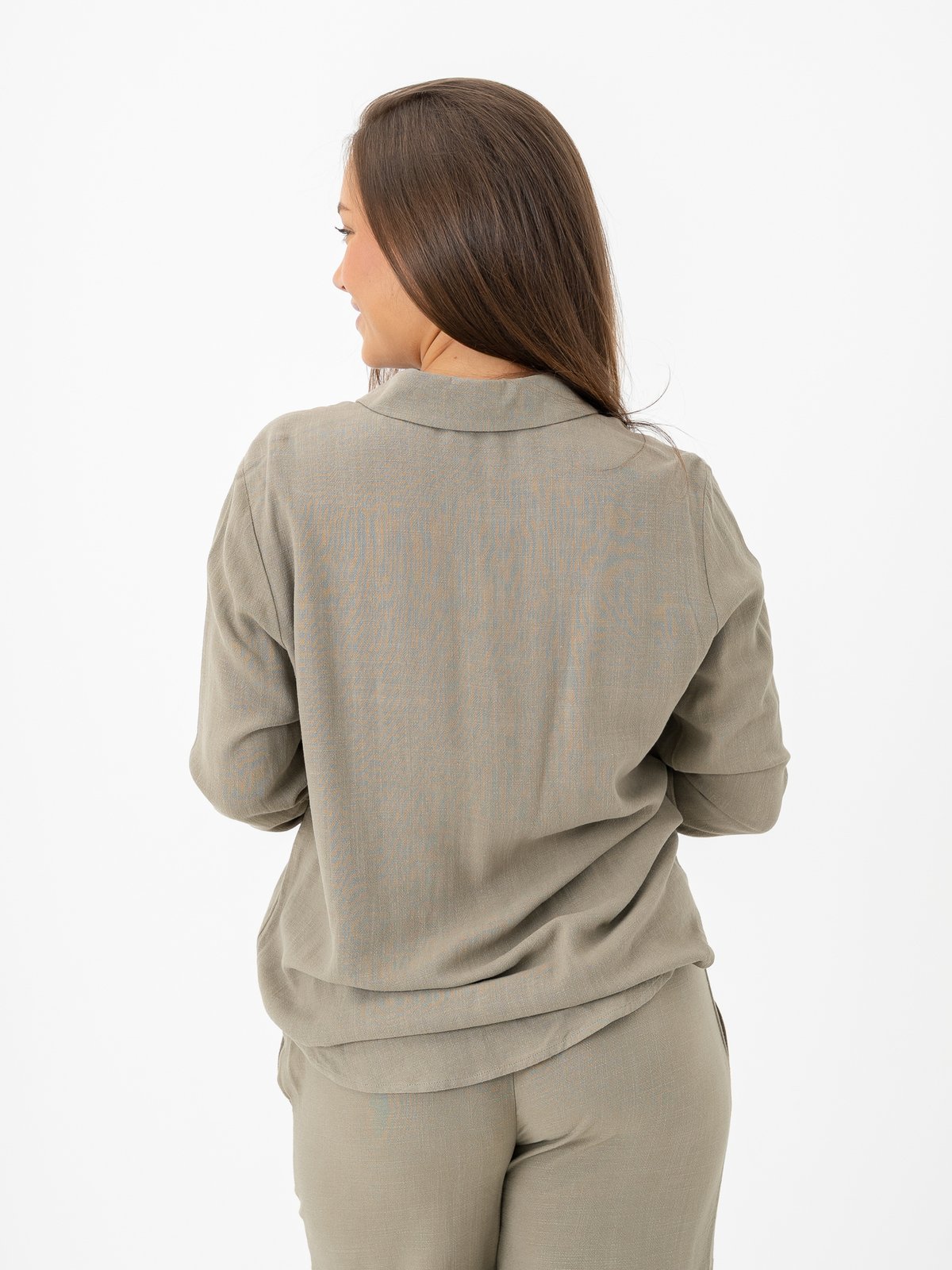 Selected Femme Viva Long Sleeve Sun Shirt Vetiver