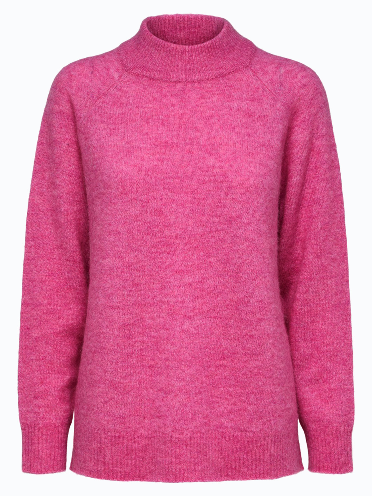 Selected Femme Lulu Long Sleeve Knit High Neck Phlox Pink Melange