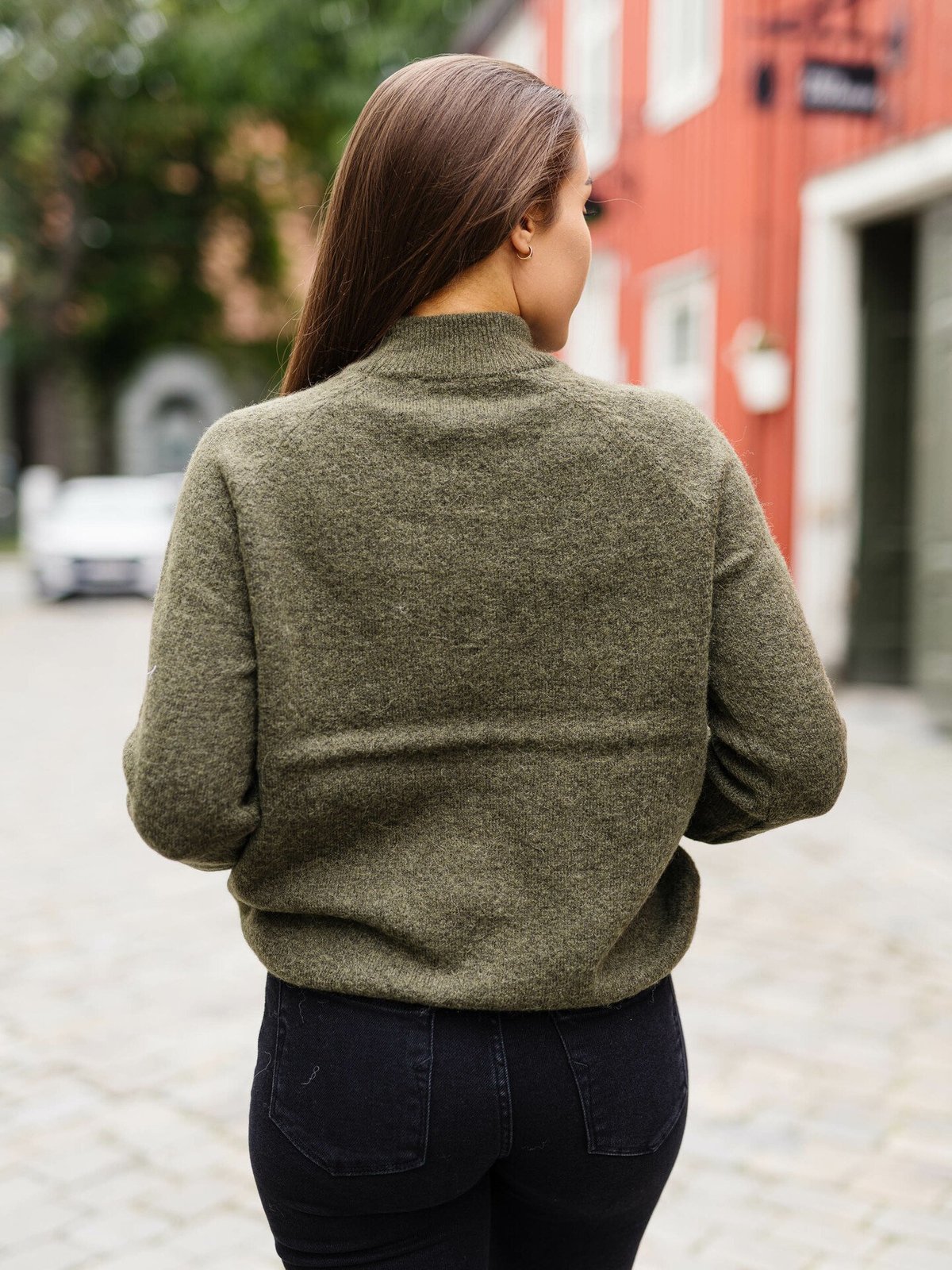 Selected Femme Lulu Long Sleeve Knit High Neck Kalamata Melange