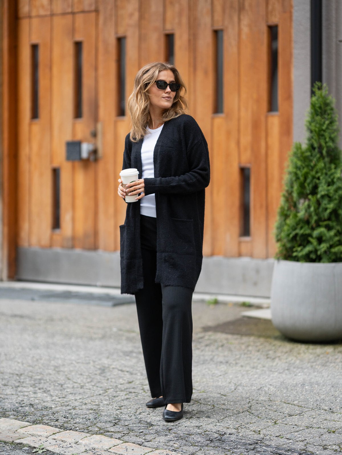 Selected Femme Lulu New Long Sleeve Knit Long Cardigan Black