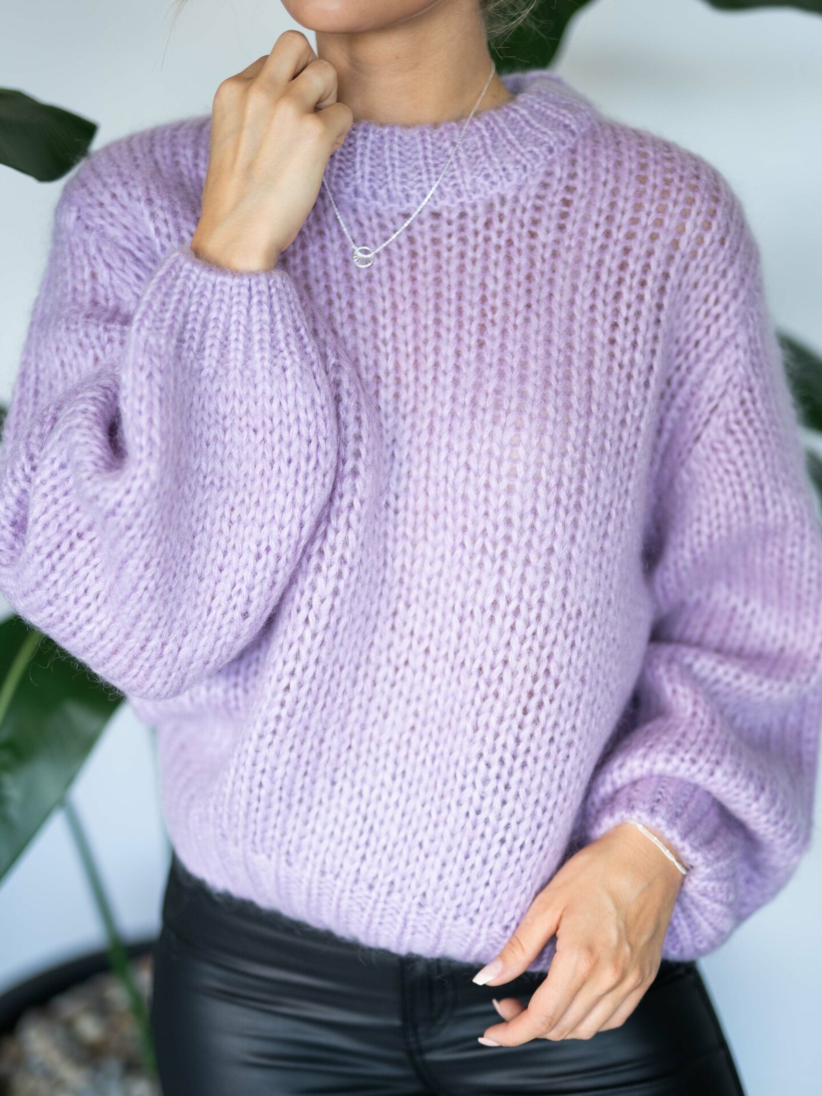 Selected Femme Suanne Long Sleeve Knit O-Neck Lilac Breeze