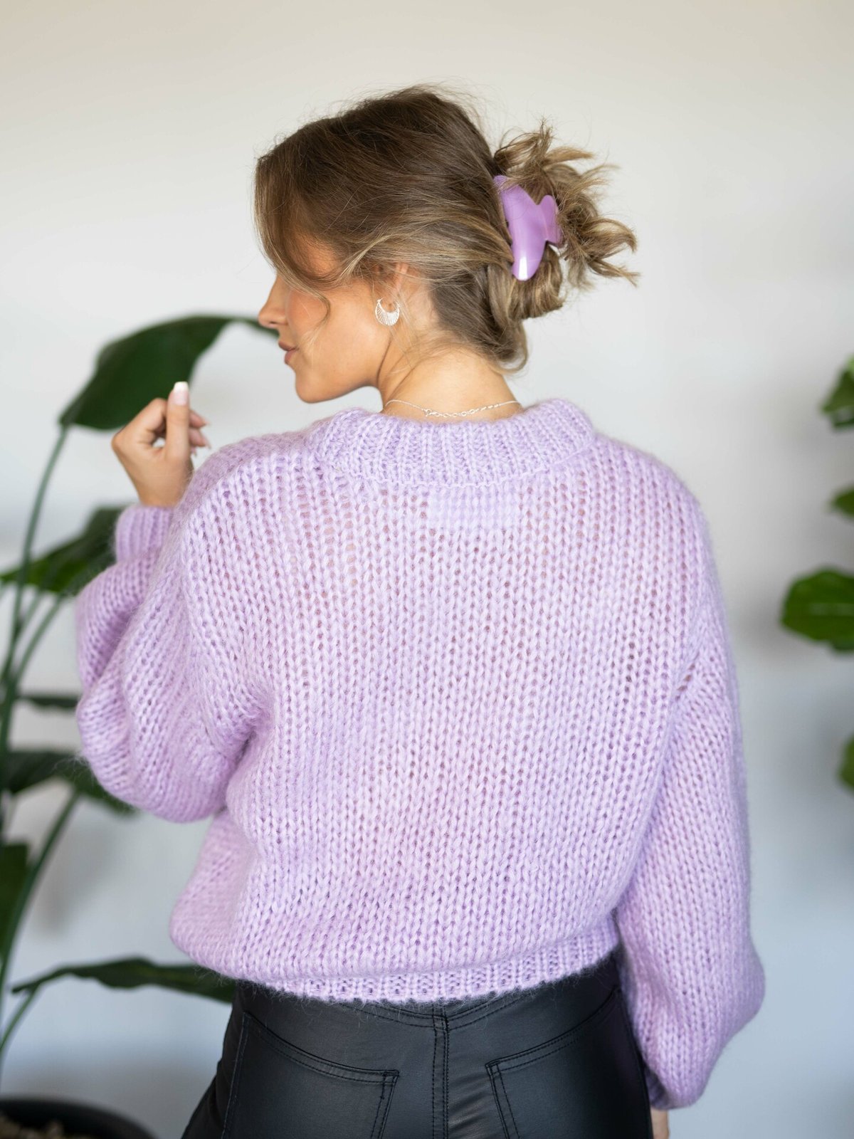 Selected Femme Suanne Long Sleeve Knit O-Neck Lilac Breeze