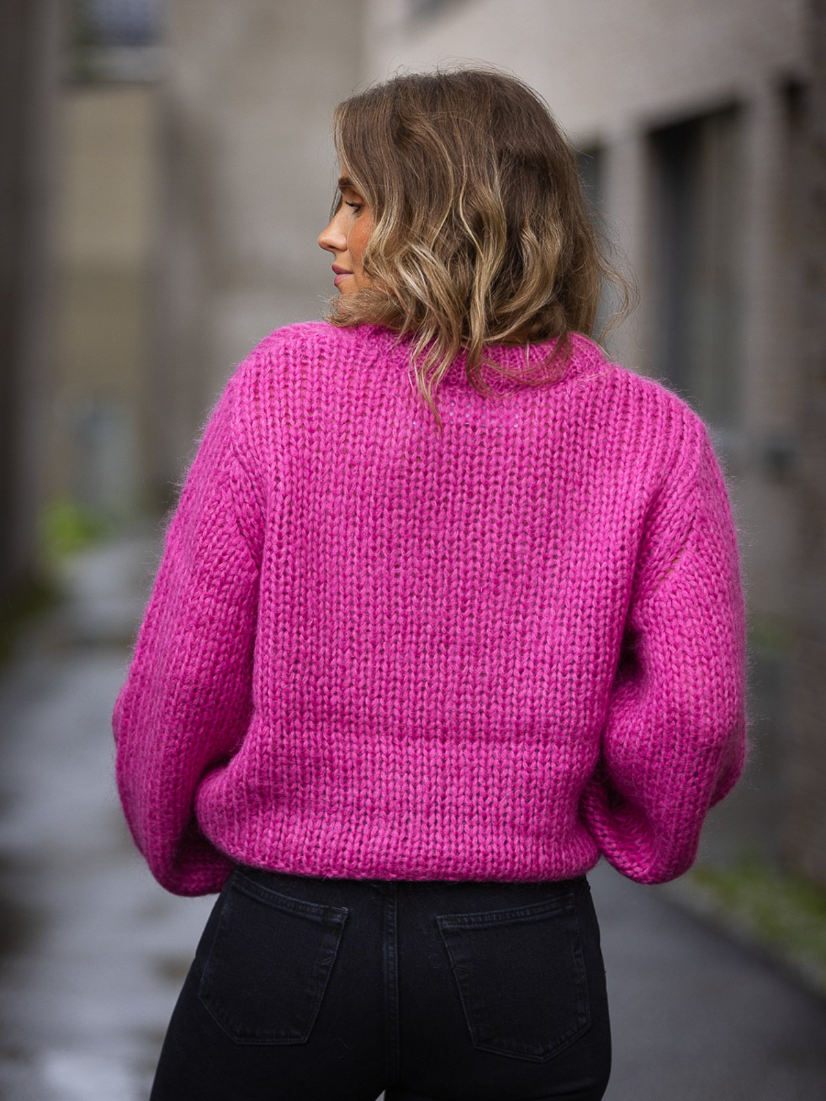 Selected Femme Suanne Long Sleeve Knit O-Neck Phlox Pink