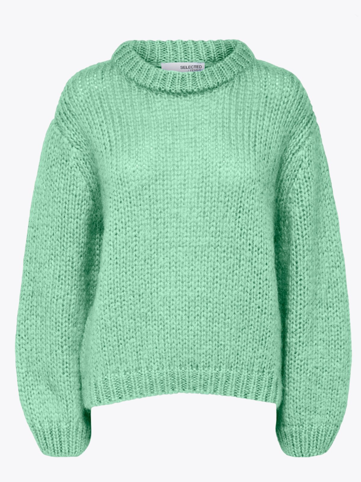 Selected Femme Suanne Long Sleeve Knit O-Neck Grønn