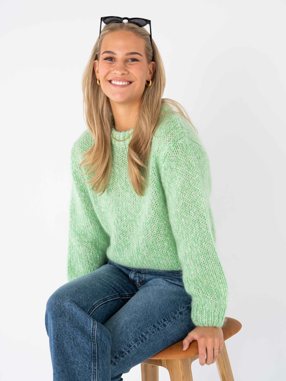 Selected Femme Suanne Long Sleeve Knit O-Neck Grønn