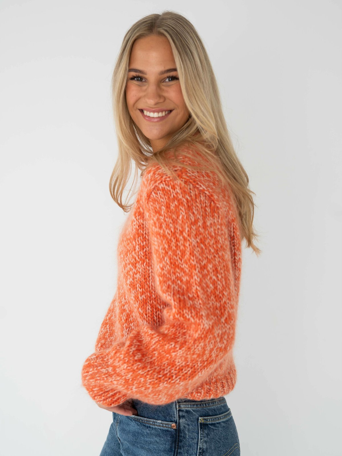 Selected Femme Suanne Long Sleeve Knit O-Neck Oransje