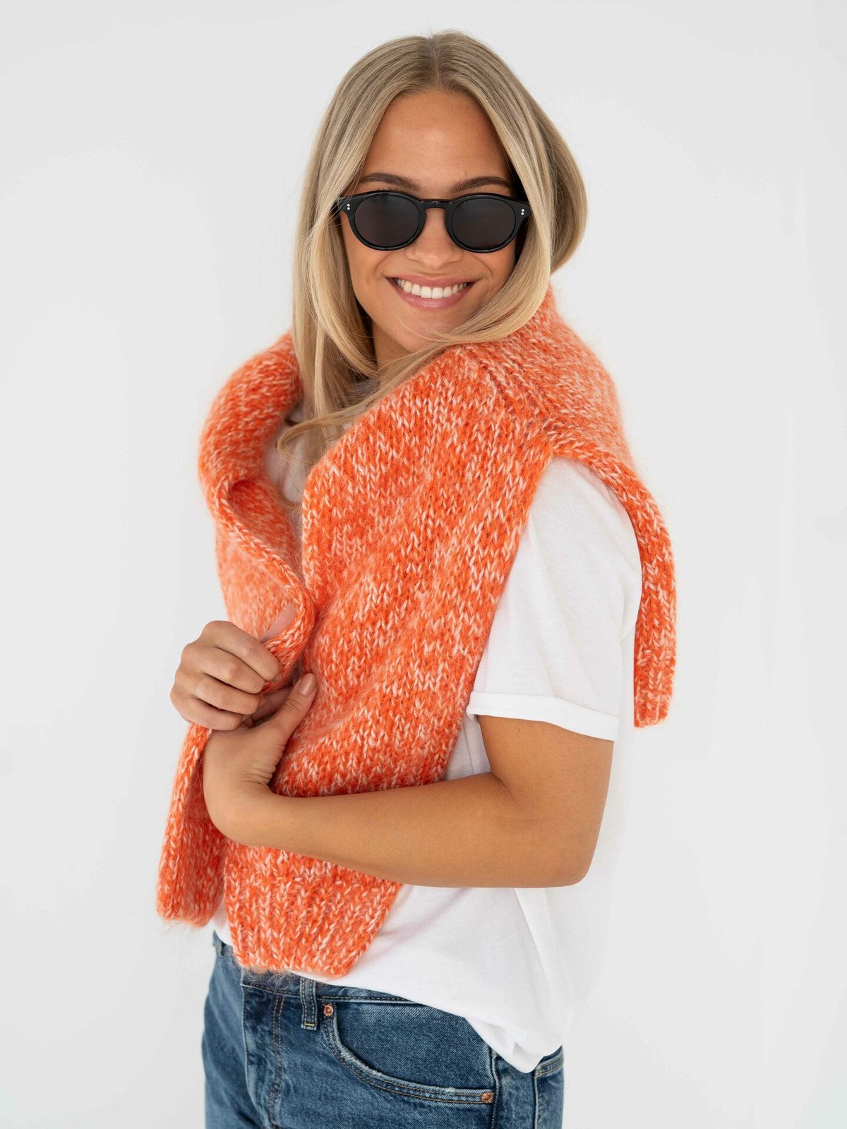 Selected Femme Suanne Long Sleeve Knit O-Neck Oransje