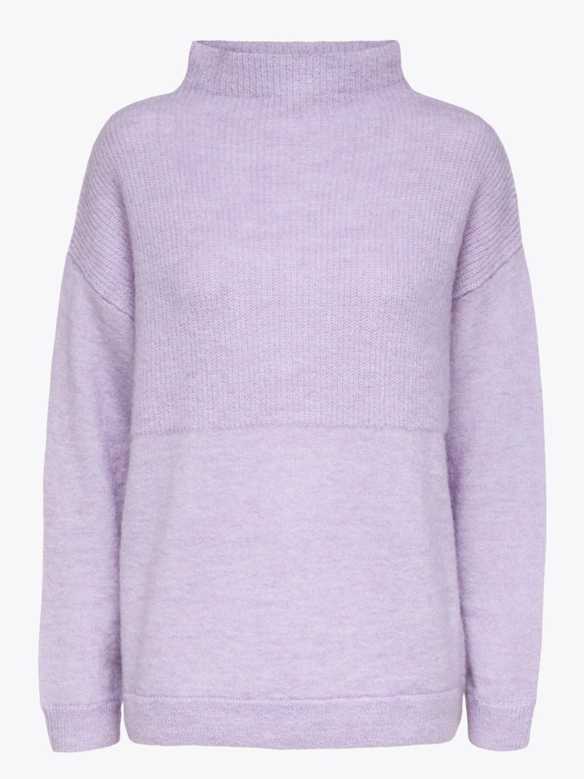 Selected Femme Mola Long Sleeve Knit Highneck Lilac Breeze