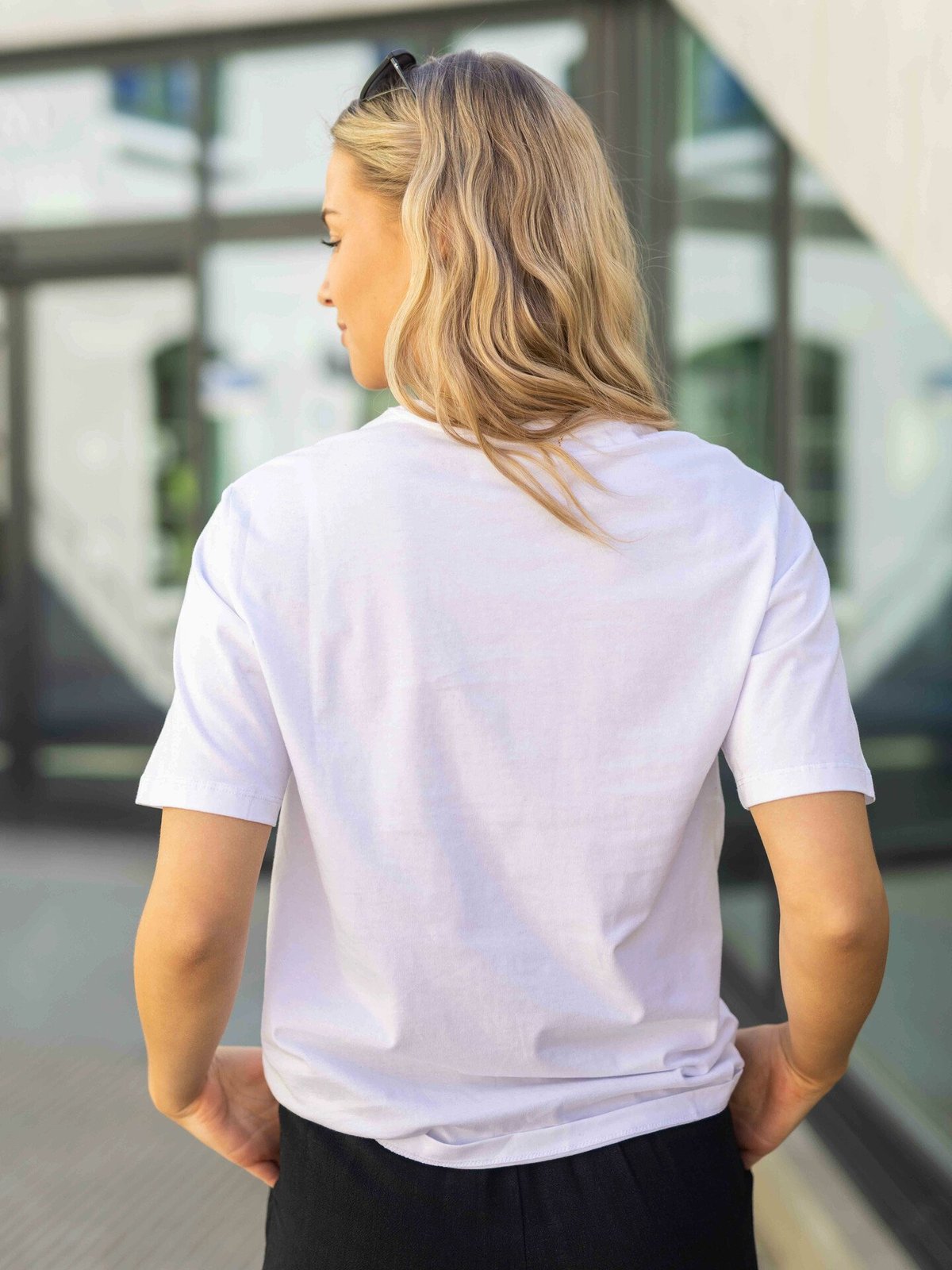 Selected Femme Vilja Short Sleeve Printed Tee Bright White Absinthe Green