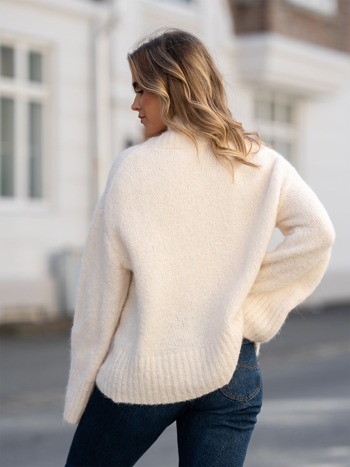 Selected Femme Gabella Long Sleeve Knit High-Neck Birch