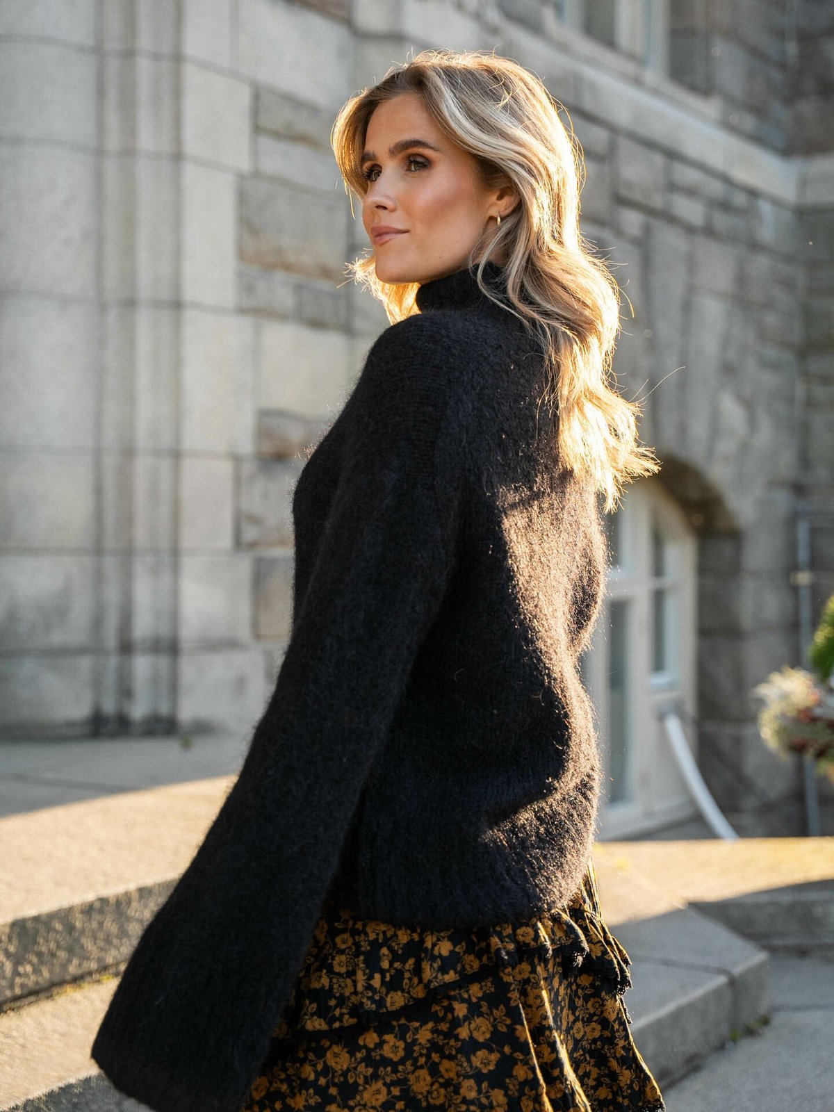 Selected Femme Gabella Long Sleeve Knit High-Neck Black