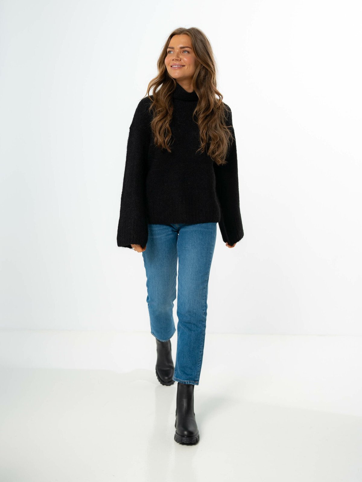 Selected Femme Gabella Long Sleeve Knit High-Neck Black