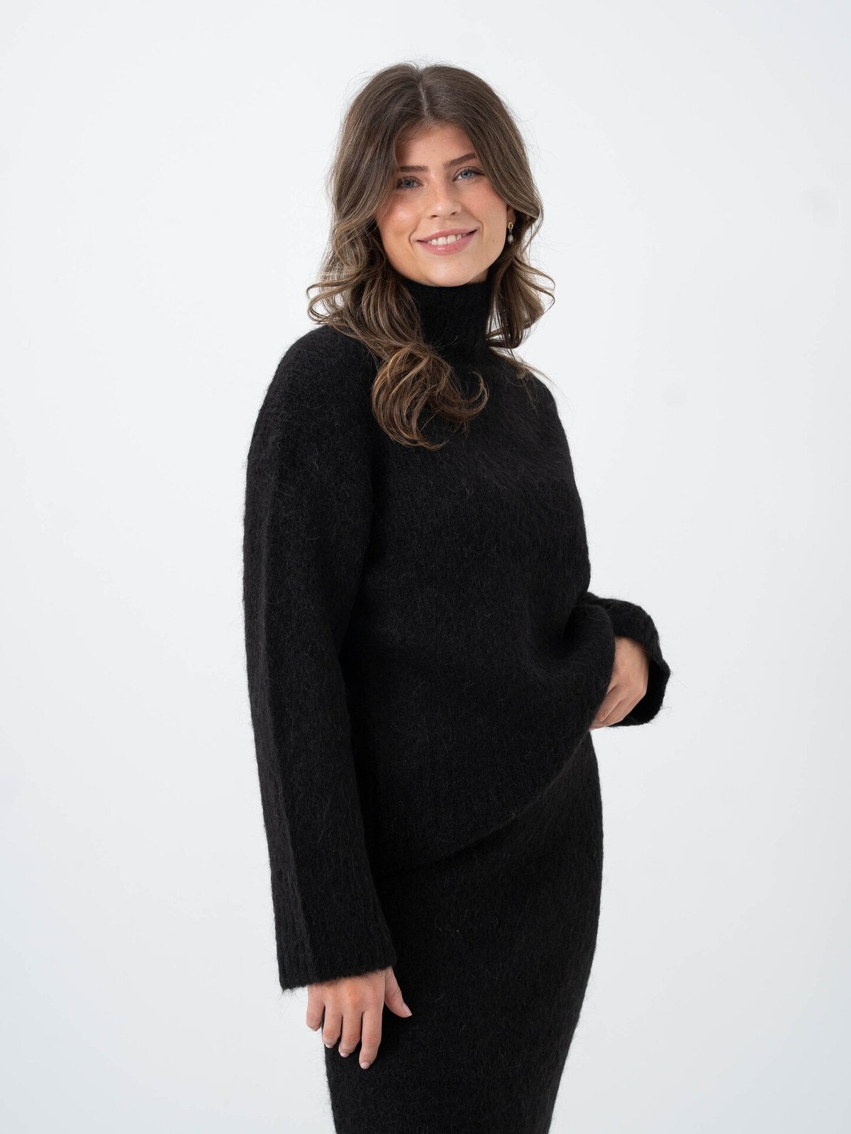 Selected Femme Gabella Long Sleeve Knit High-Neck Black
