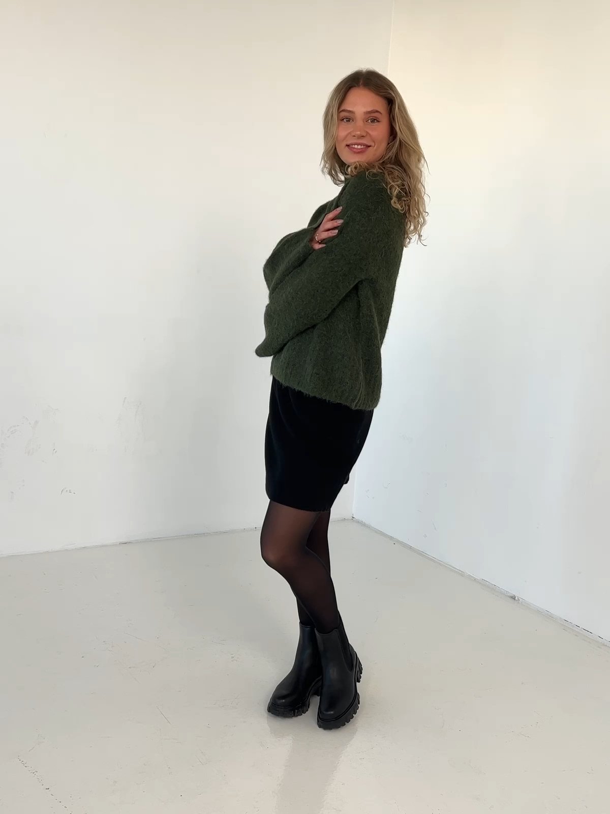 Selected Femme Gabella Long Sleeve Knit High-Neck Duffelbag