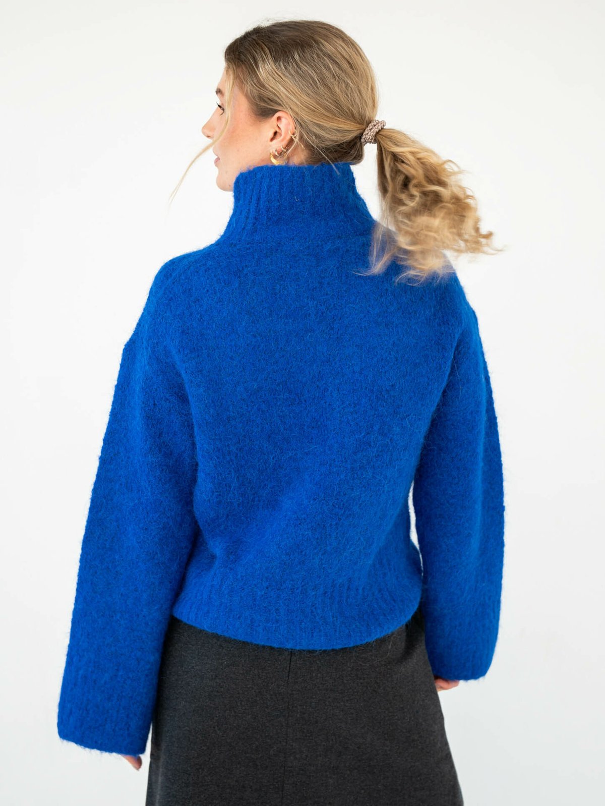 Selected Femme Gabella Long Sleeve Knit High-Neck Surf the Web Melange