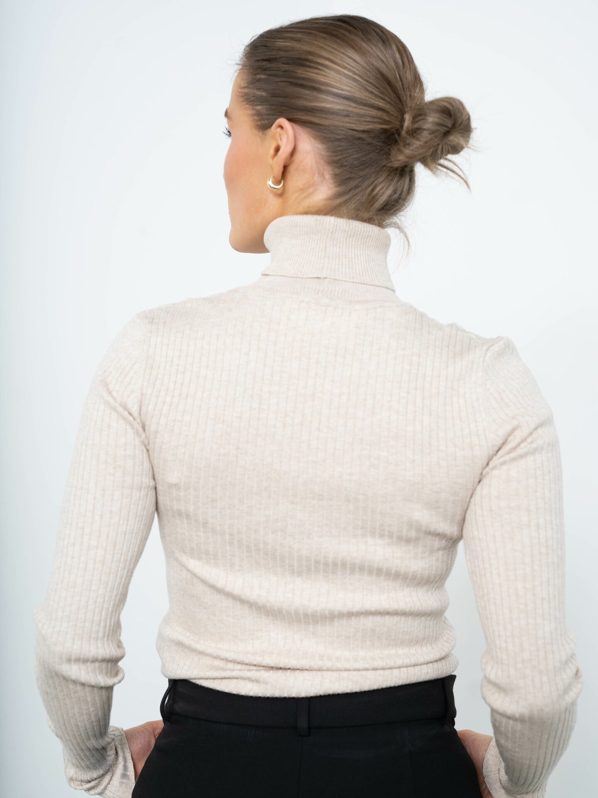 Selected Femme Lydia Costa Long Sleeve Knit Rollneck Birch Melange