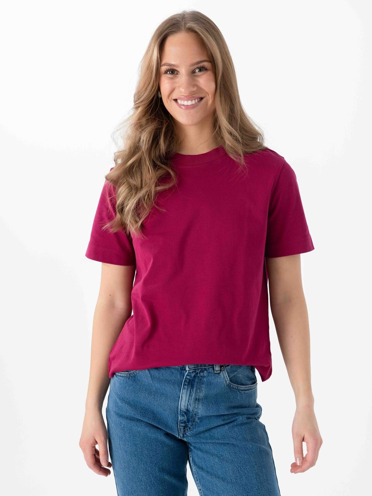 Selected Femme Essential Short Sleeve Boxy Tee Anemone