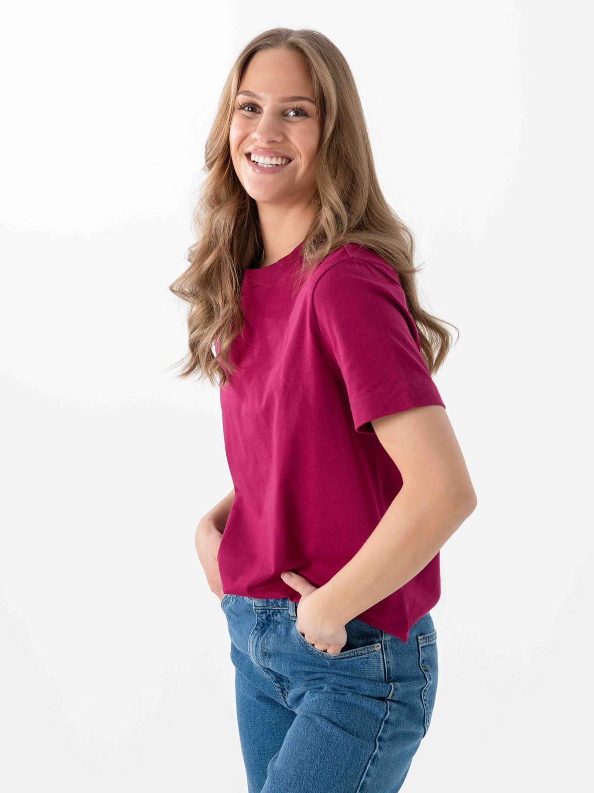 Selected Femme Essential Short Sleeve Boxy Tee Anemone