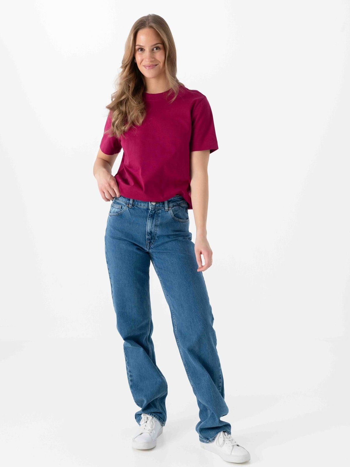 Selected Femme Essential Short Sleeve Boxy Tee Anemone