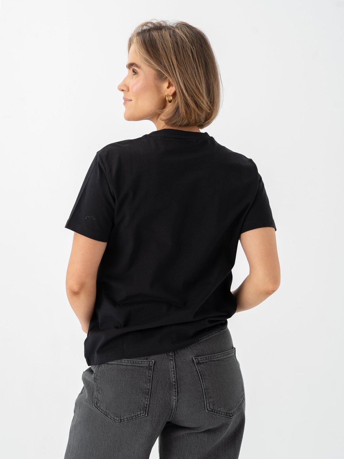 Selected Femme Essential Short Sleeve Boxy Tee Black