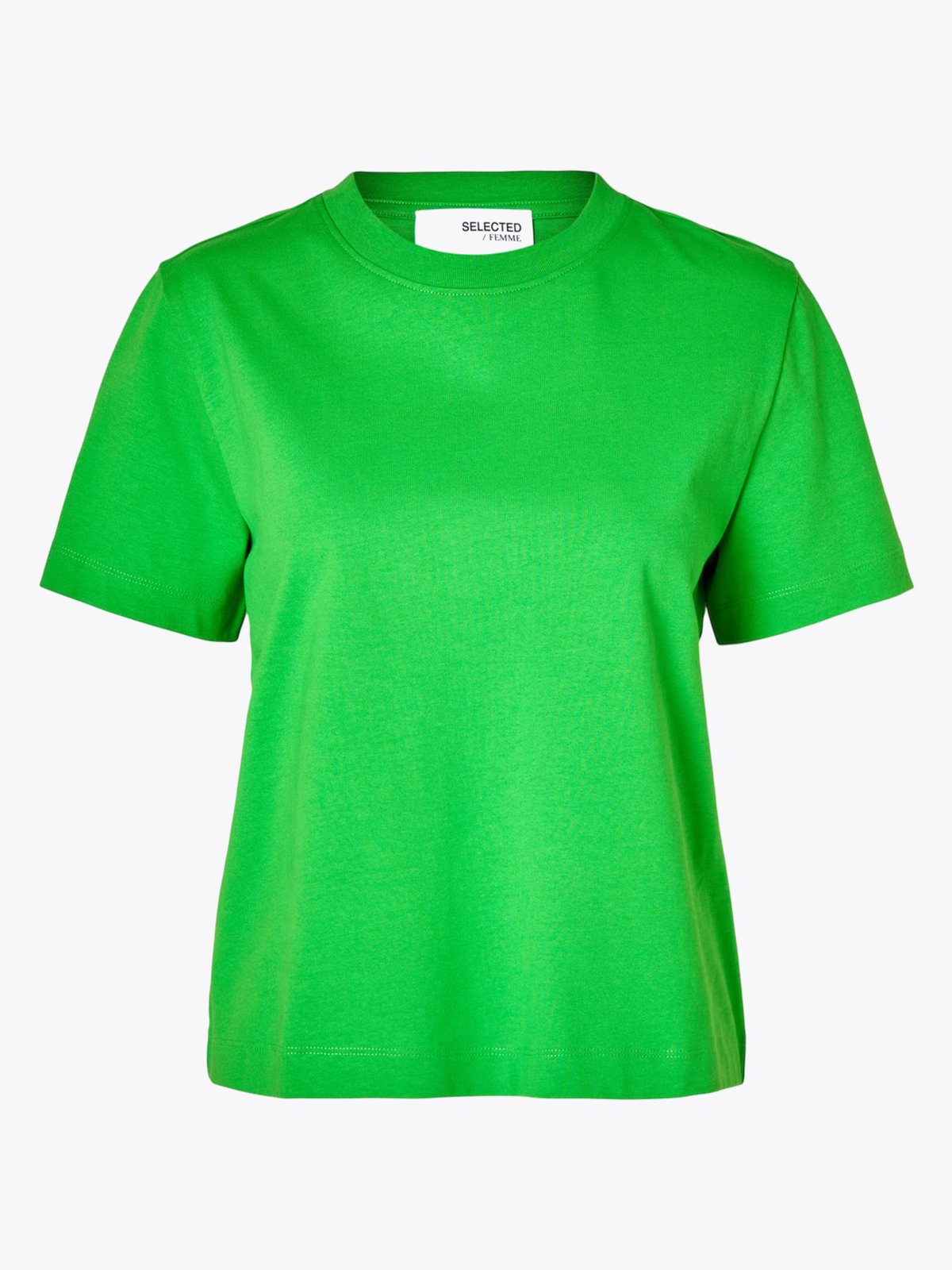 Selected Femme Essential Short Sleeve Boxy Tee Classic Green