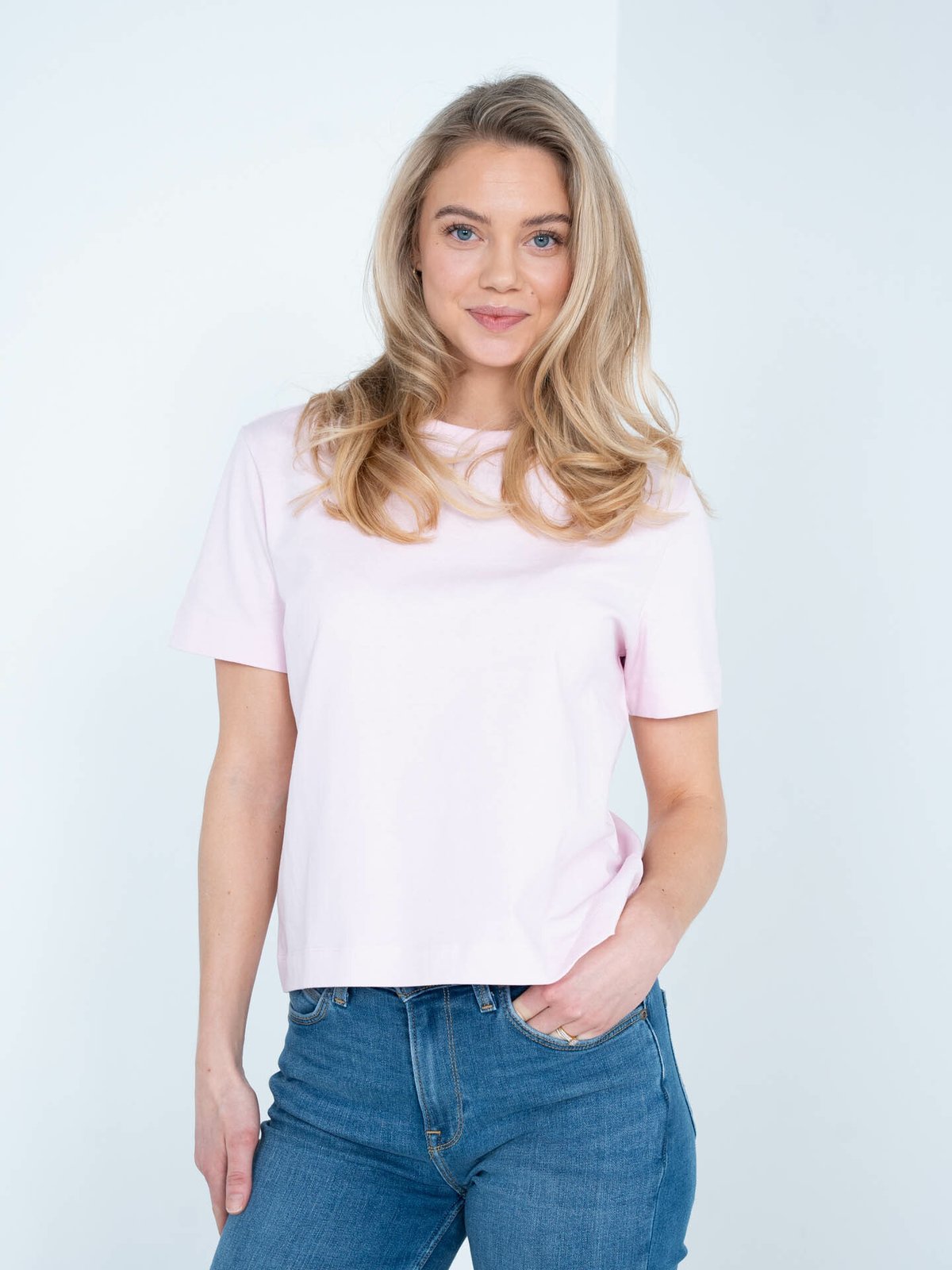 Selected Femme Essential Short Sleeve Boxy Tee Cradle Pink