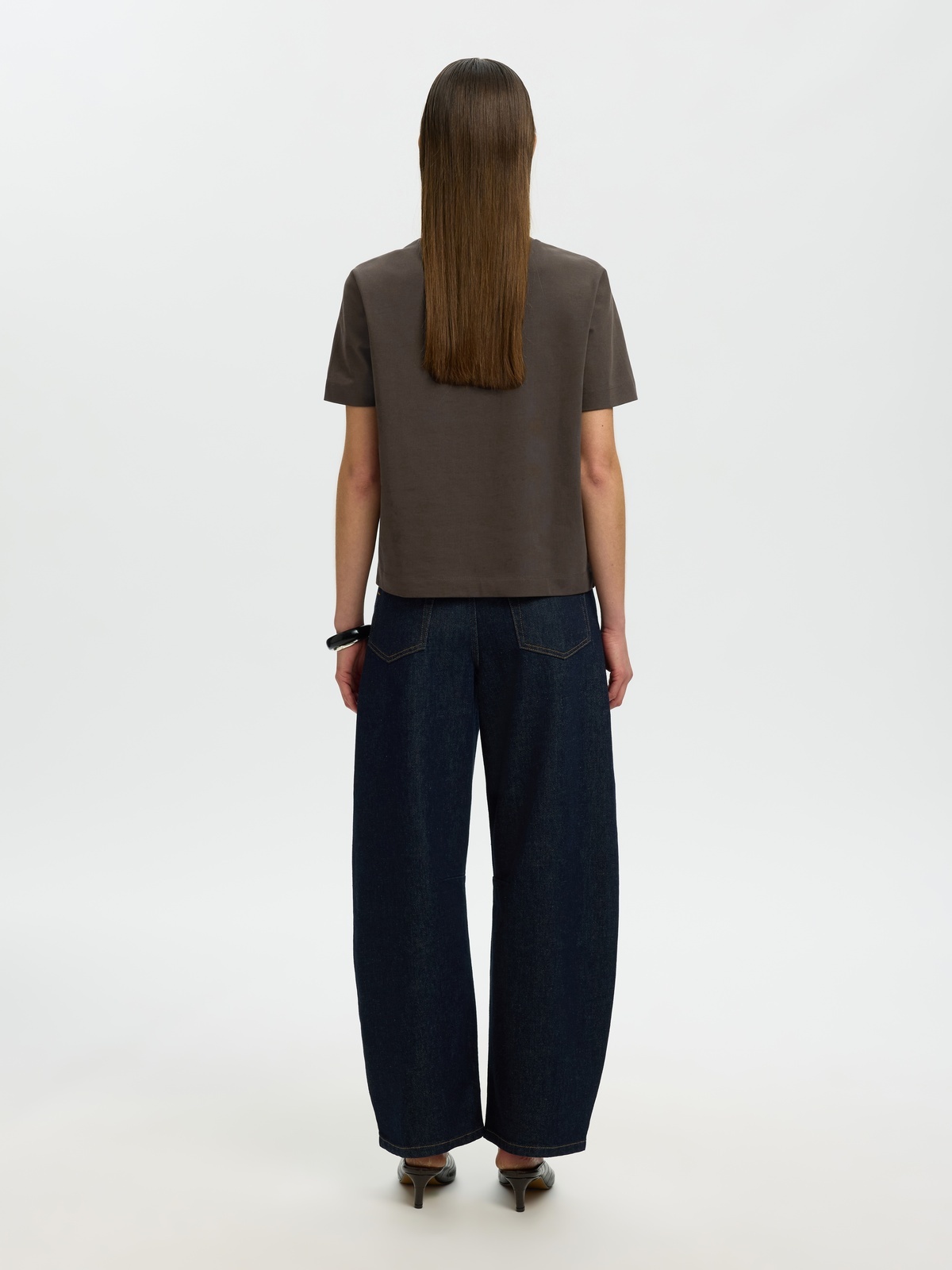 Selected Femme Essential Short Sleeve Boxy Tee Delicioso
