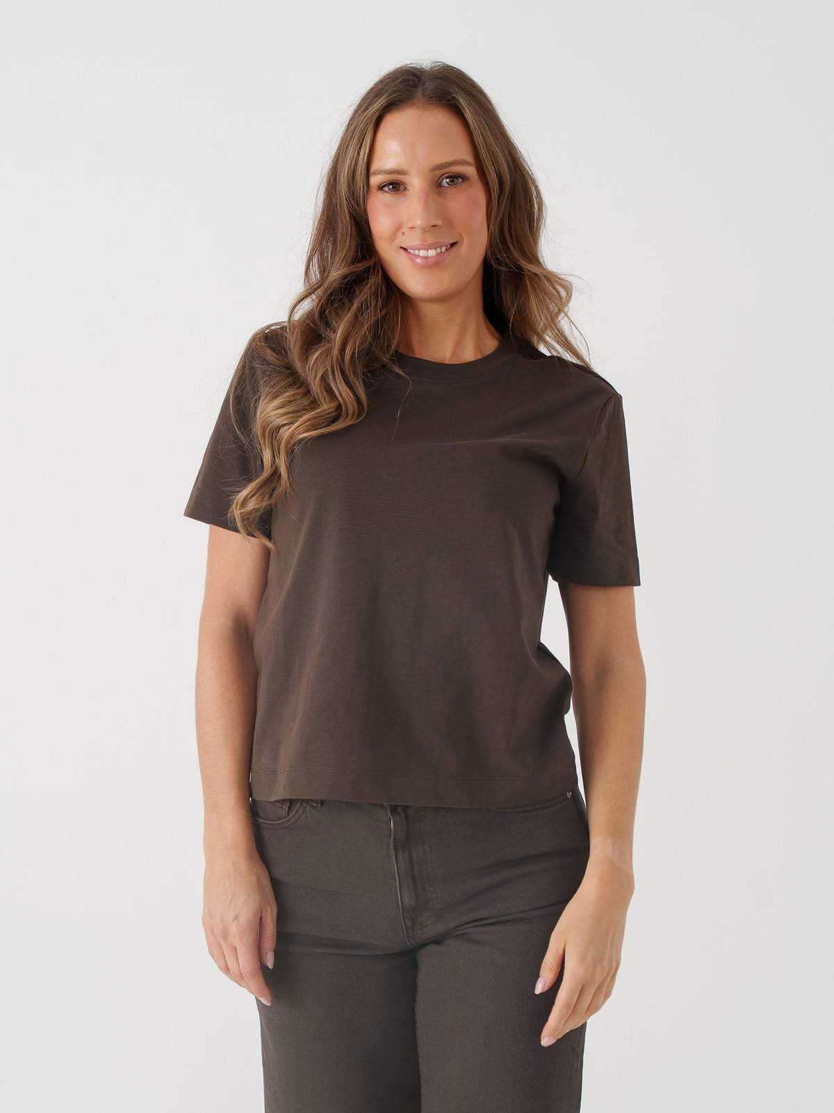 Selected Femme Essential Short Sleeve Boxy Tee Delicioso