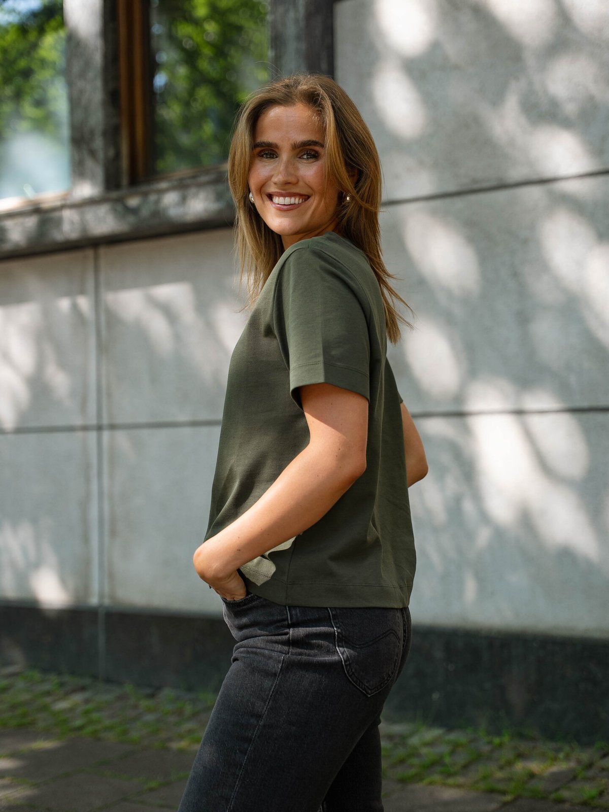Selected Femme Essential Short Sleeve Boxy Tee Deep Depths