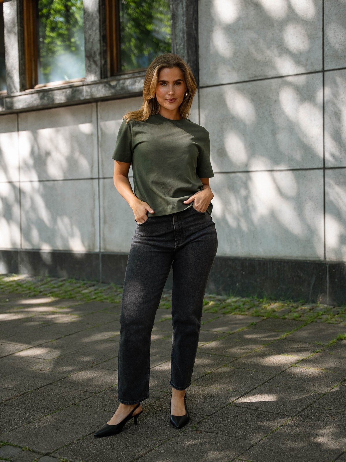 Selected Femme Essential Short Sleeve Boxy Tee Deep Depths
