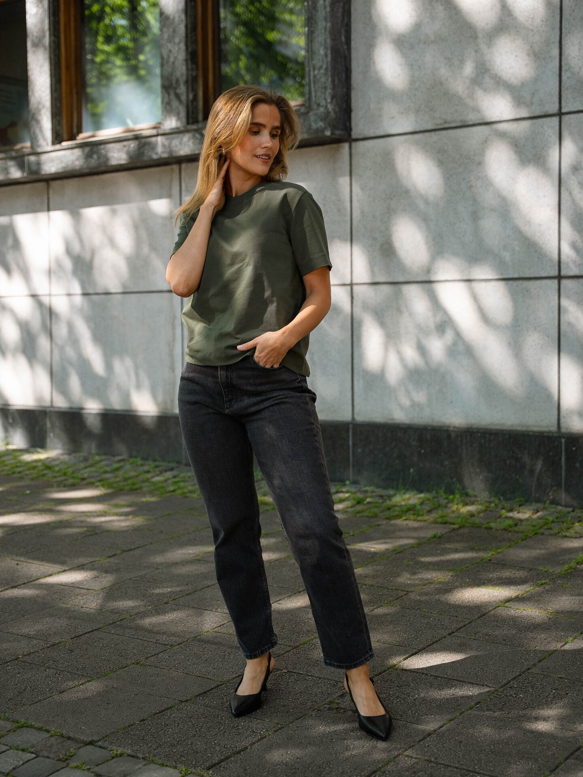Selected Femme Essential Short Sleeve Boxy Tee Deep Depths