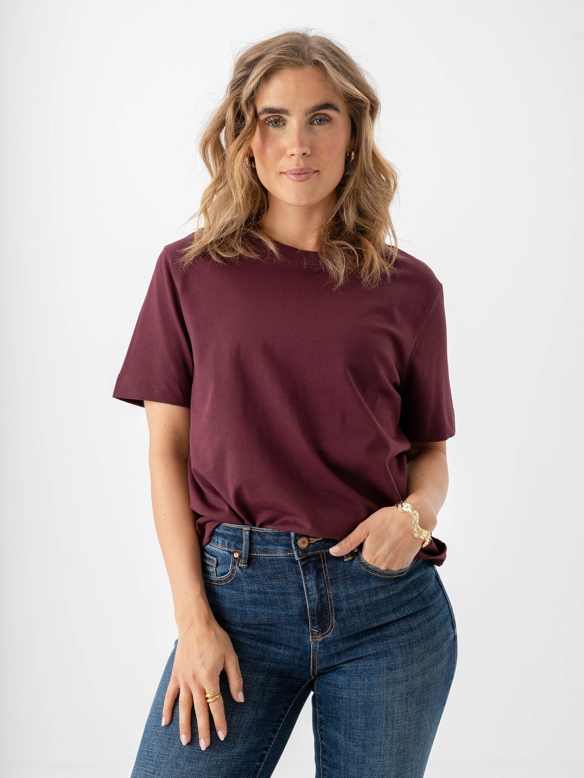 Selected Femme Essential Short Sleeve Boxy Tee Fig