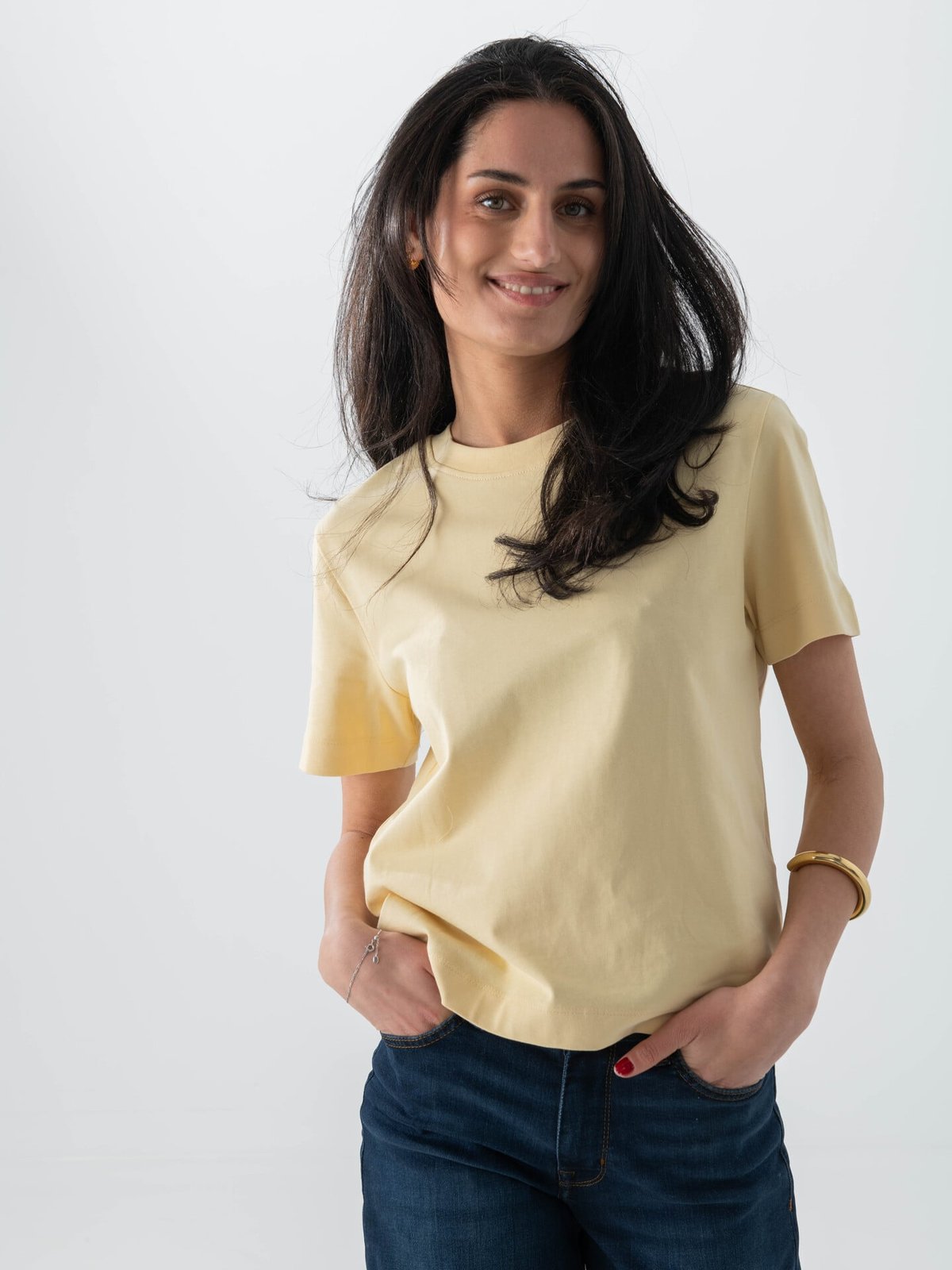 Selected Femme Essential Short Sleeve Boxy Tee Italian Straw