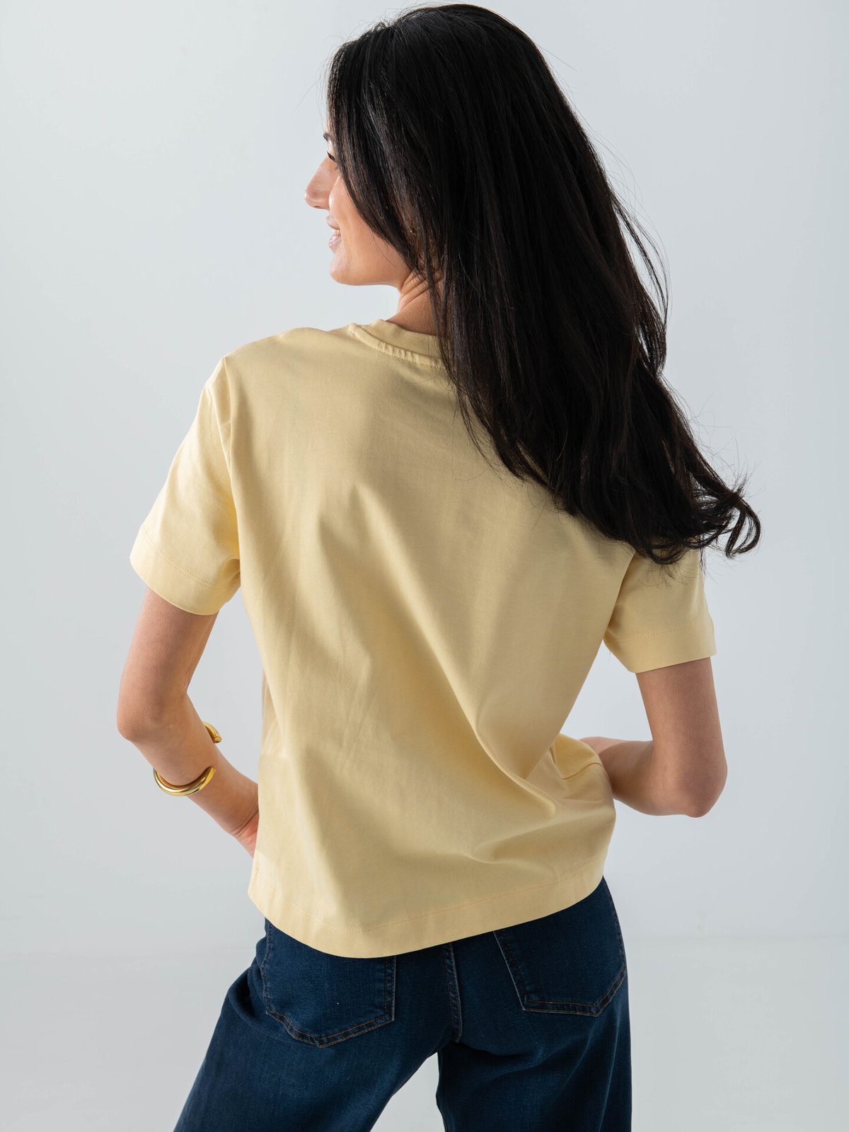 Selected Femme Essential Short Sleeve Boxy Tee Italian Straw