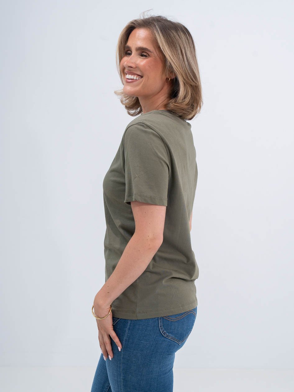 Selected Femme Essential Short Sleeve V-Neck Tee Kalamata