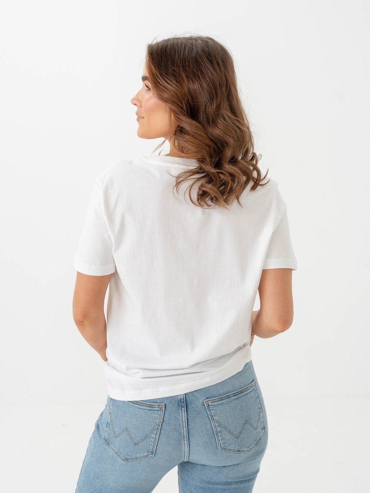 Selected Femme Essential Short Sleeve V-Neck Tee Bright White