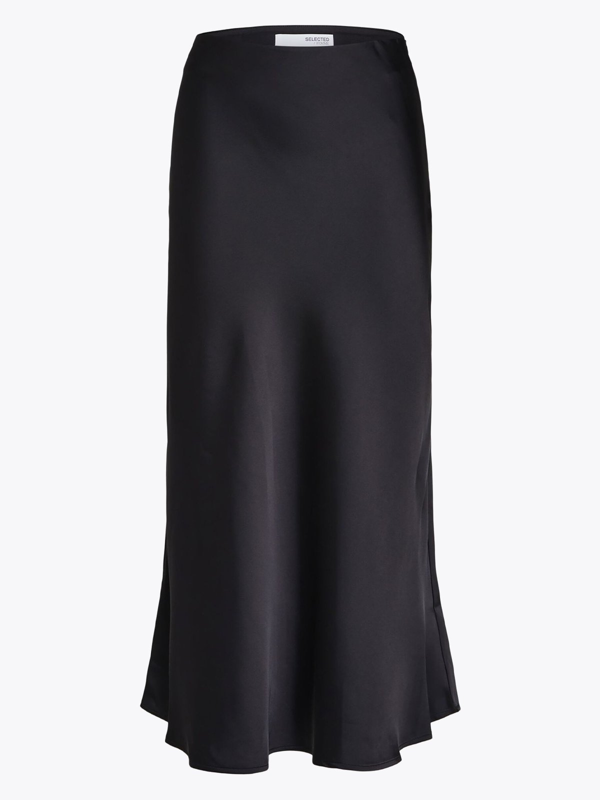 Selected Femme Lena High Waist Midi Skirt EX Black