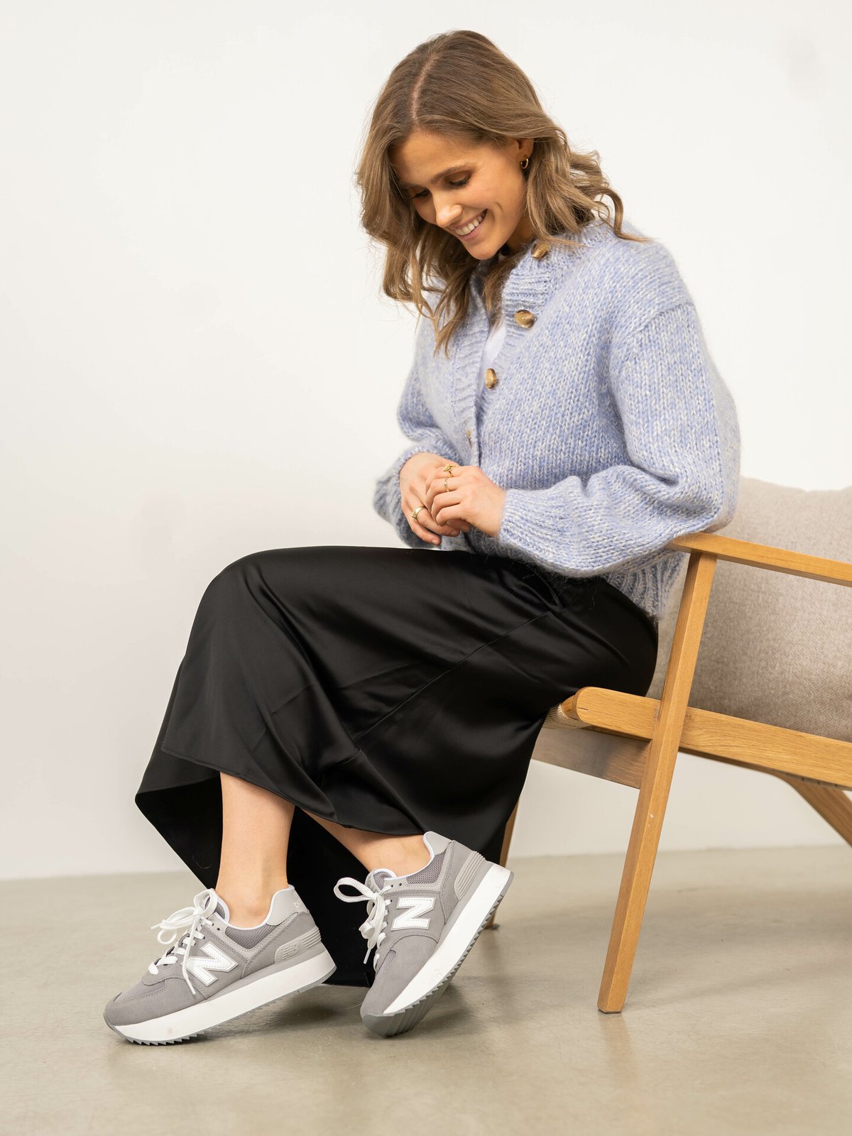 Selected Femme Lena High Waist Midi Skirt EX Black