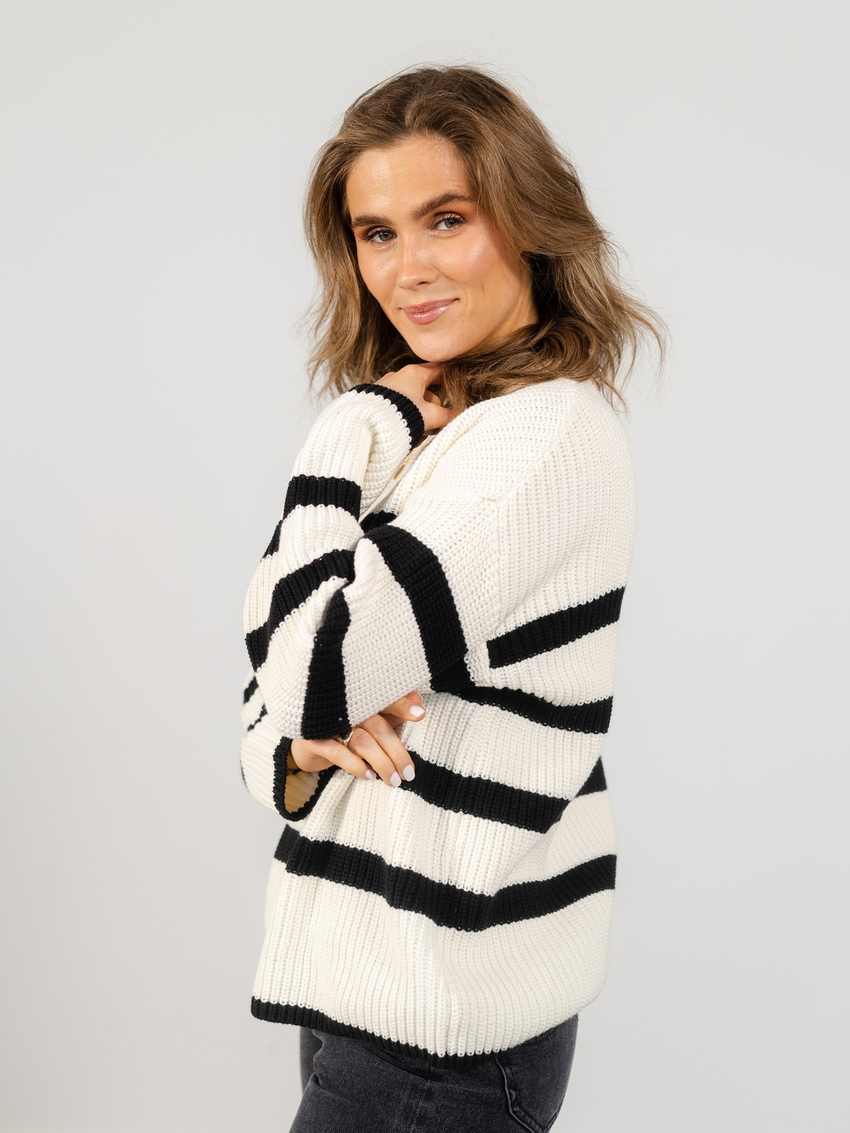 Selected Femme Bloomie Long Sleeve Knit O-Neck Snow White