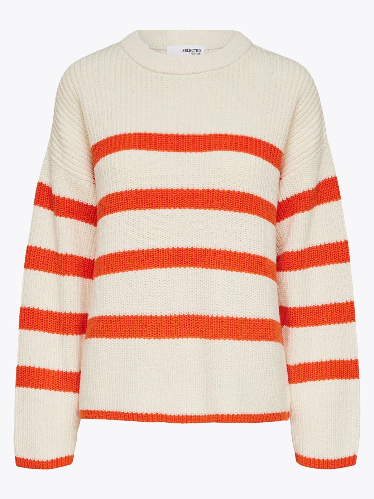Selected Femme Bloomie Long Sleeve Knit O-Neck Orangeade