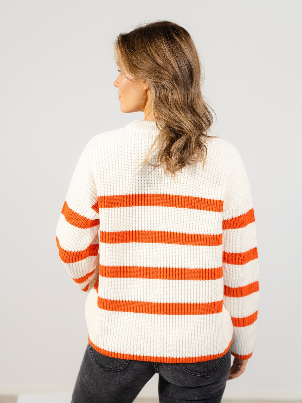 Selected Femme Bloomie Long Sleeve Knit O-Neck Orangeade