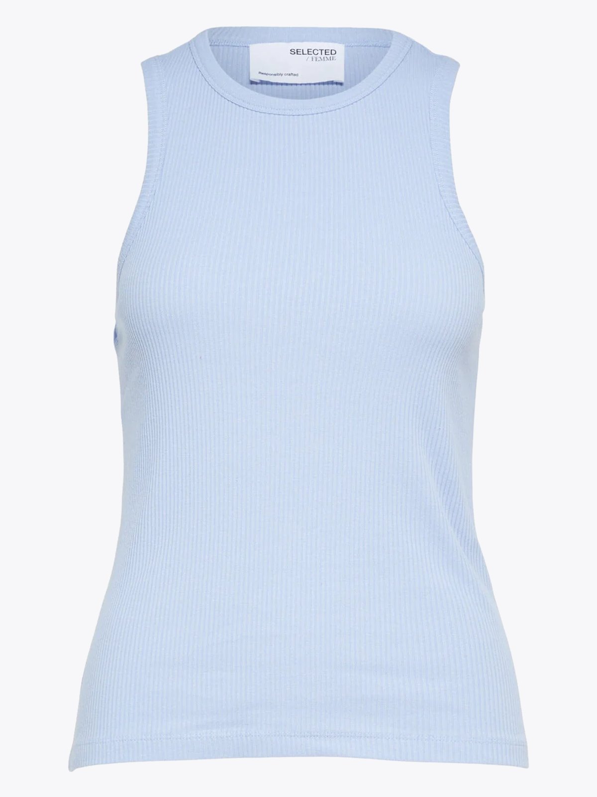 Selected Femme Anna O-Neck Tank Top Blue Hero