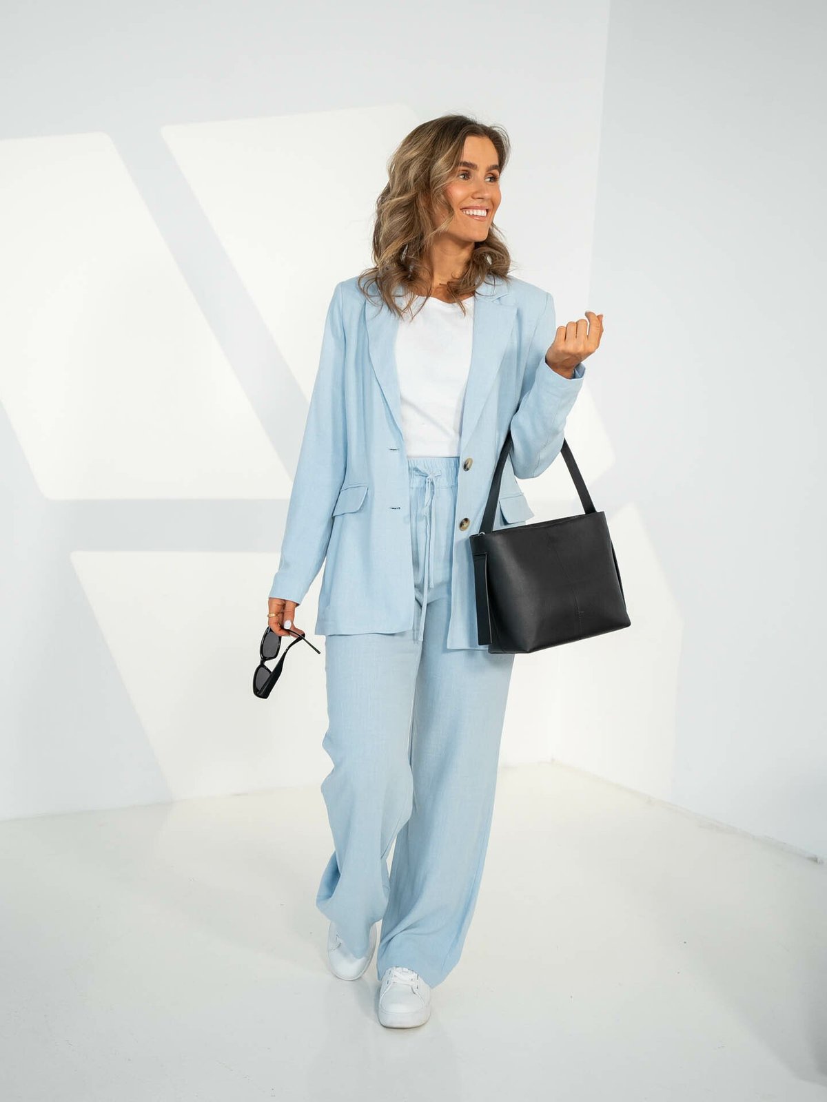 Selected Femme Viva Gulia High Waist Long Sun Pant Cashmere Blue