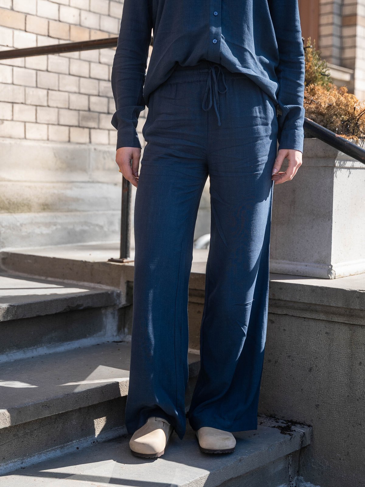 Selected Femme Viva Gulia High Waist Long Sun Pant Dark Sapphire