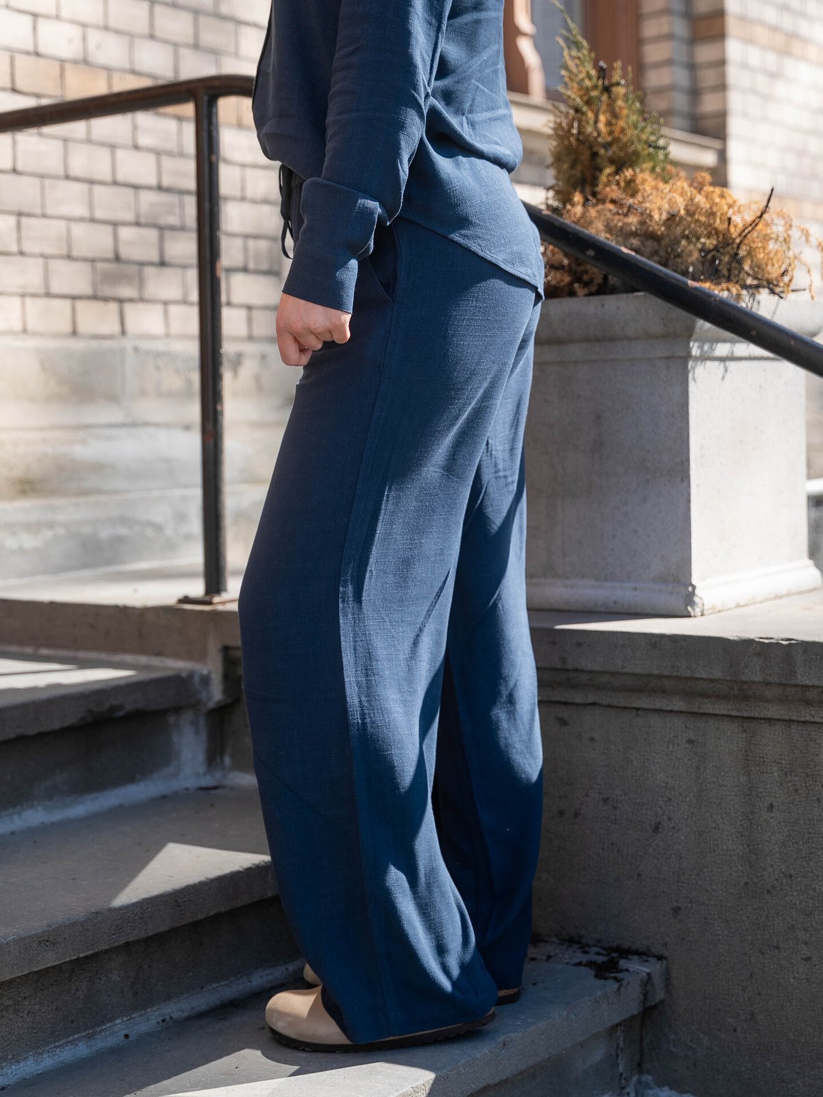 Selected Femme Viva Gulia High Waist Long Sun Pant Dark Sapphire
