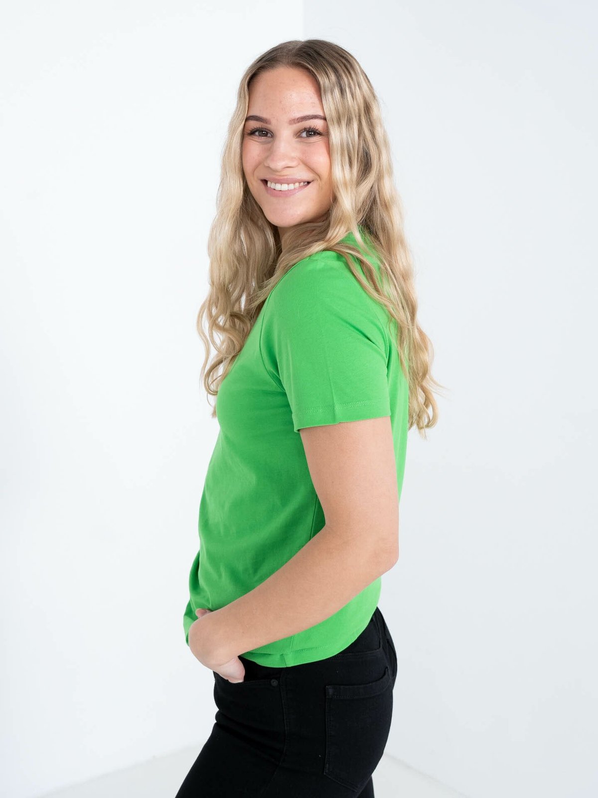 Selected Femme My Essential Short Sleeve O-Neck Tee Classic Green